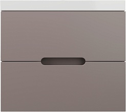 Style Line Тумба под раковину Матис 70 подвесная тауп темный – фотография-1